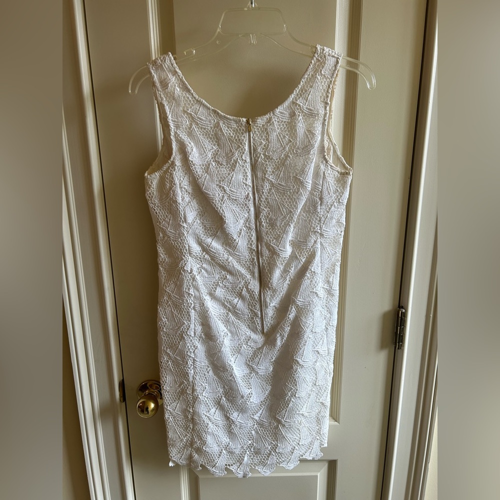 Lilly Pulitzer Kolby Resort White Sailboat Lace Zip Up Dress